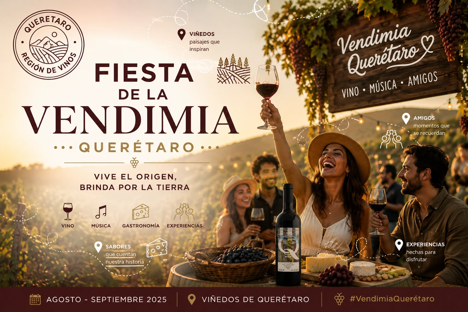 Las fiestas de vendimia de Querétaro durante agosto: música, gastronomía y vino entre viñedos